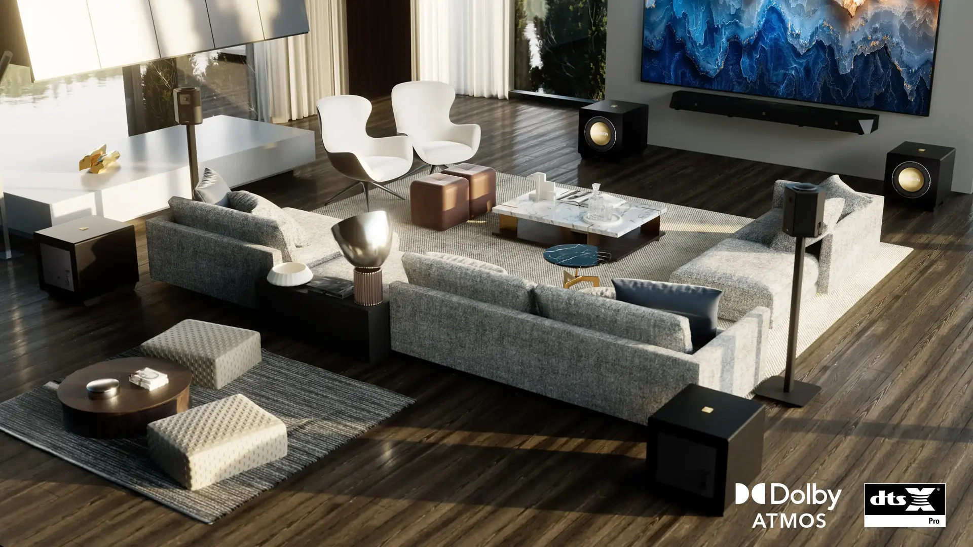 image of dragon quad 12 system in the living room