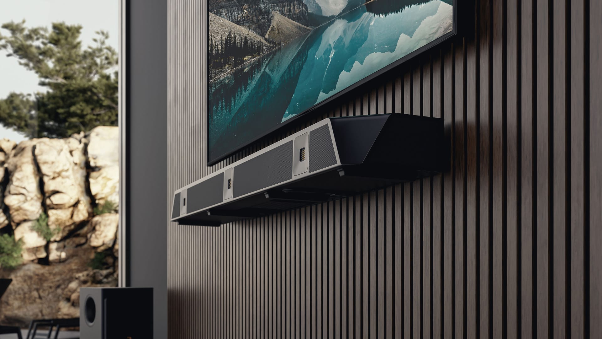 Image showing wall mount for dragon soundbar