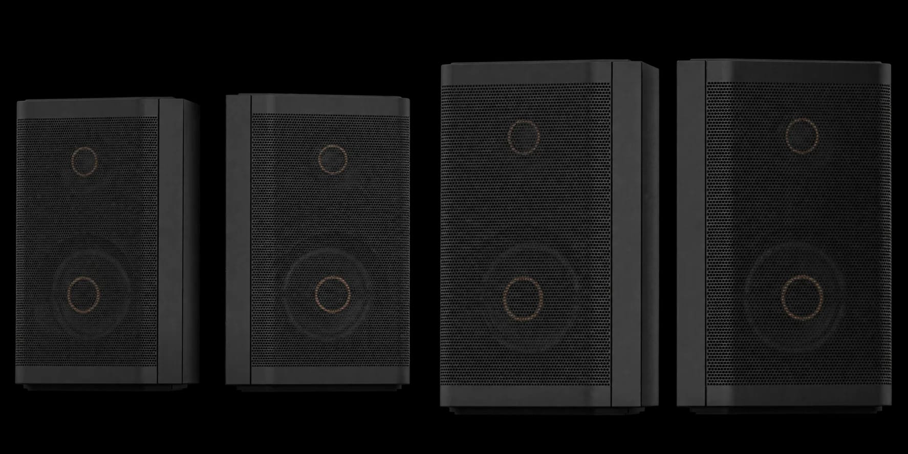 image showing all 4 surround speakers of the shockwafe 9.2eARC
