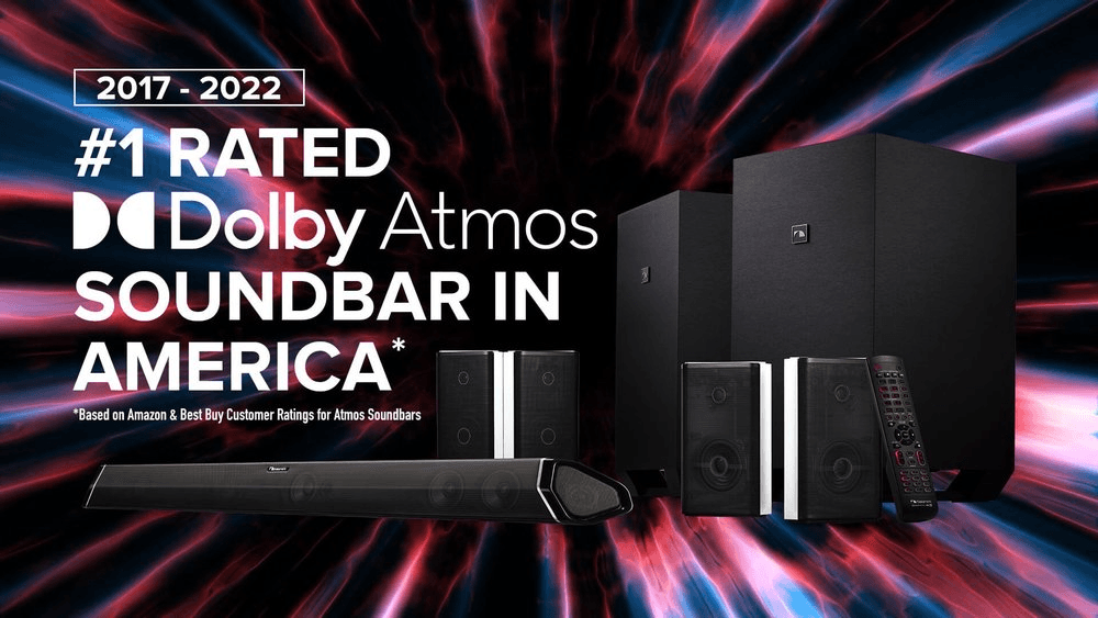Number one rated Dolby Atmos soundbar graphic